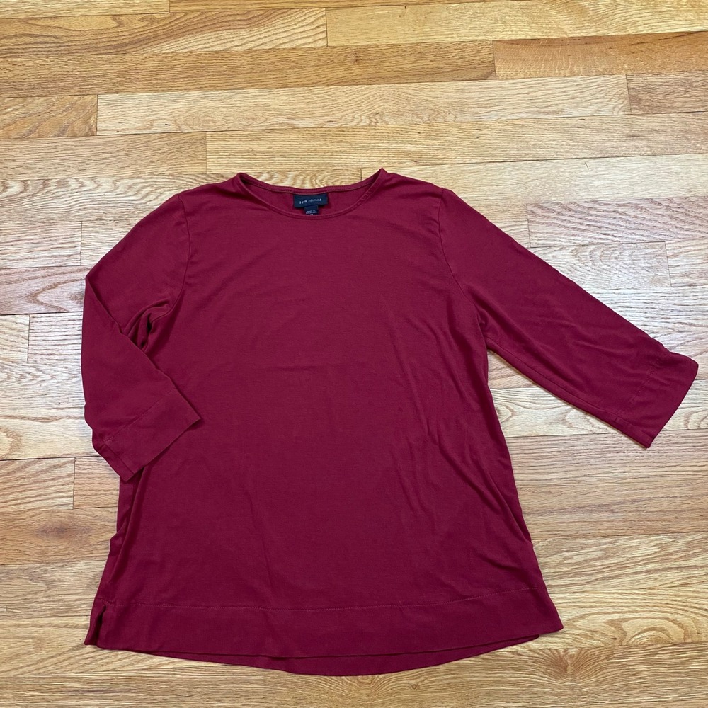 J.Jill Wearever Top Womens XS 3/4 Sleeve Burgundy Dark Academia Casual - Picture 1 of 6